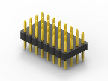 Conector de cabeçalho de PCB 5U de três linhas Tipo DIP Isolamento preto flash dourado