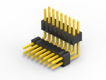 Gold Flash 3U'' circuito de placa de conectores pin, duplo plástico conector de Pcb de ângulo reto