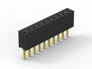 Conector de cabeçalho de PCB feminino preto 1,27 mm Pitch LCP Material H = 2,1 mm