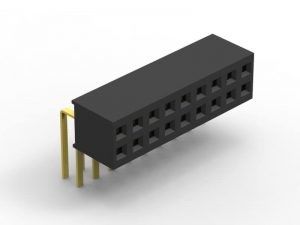 Quadro de circuito impresso 20 pines conector feminino, ângulo direito 2 x 20 cabeçalho feminino flash ouro