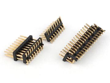 1.27 mm Pitch Male Pin Header Connector Duas fileiras Preto PA9T Plástico