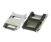Tipo conector da aleta de cartão do TF micro SD 1,8 da altura milímetros de resistência de contato 100 MΩ máximos