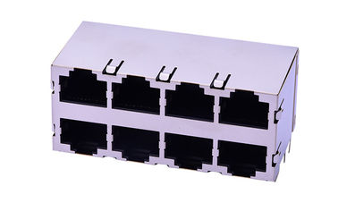 Conector de rede RJ45 de camada dupla Socket 8 Port 8p8c 90 graus