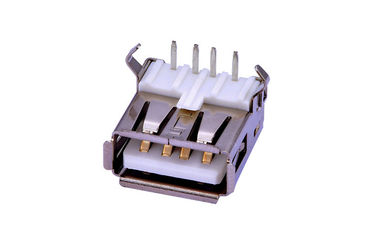 Conector DIP feminino tipo 2.0 Micro USB ângulo direito Material LCP branco - Resina