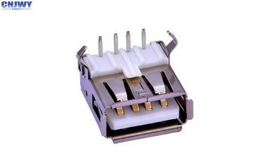 Conector DIP feminino tipo 2.0 Micro USB ângulo direito Material LCP branco - Resina