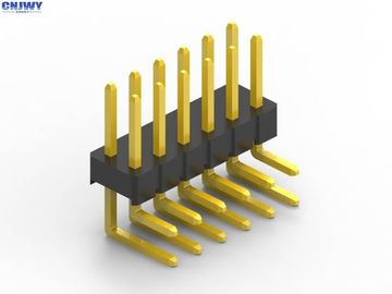 Resistência ao isolamento cabeçalho de PCB de ângulo direito, conector de cabeçalho masculino de dupla fileira
