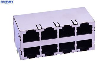 Conector de rede RJ45 de camada dupla Socket 8 Port 8p8c 90 graus