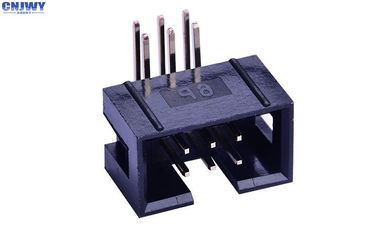 Ângulo direito 2 * 3 Conector de cabeçalho de caixa 2,54 mm através do buraco Resistir tensão 500V