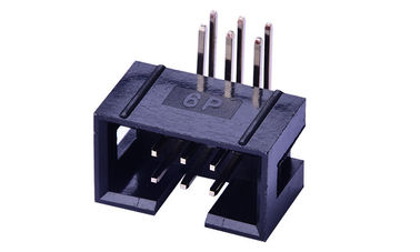Ângulo direito 2 * 3 Conector de cabeçalho de caixa 2,54 mm através do buraco Resistir tensão 500V