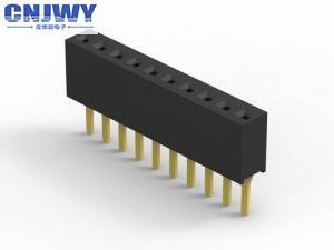 Conector de cabeçalho de PCB feminino preto 1,27 mm Pitch LCP Material H = 2,1 mm