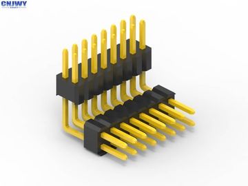 Gold Flash 3U'' circuito de placa de conectores pin, duplo plástico conector de Pcb de ângulo reto