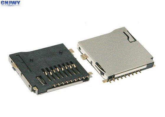 TF Conector de cartão micro SD de soldagem externa, portador de 9 PIN, tipo de concha automática de quatro pés