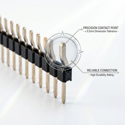 Conector de Pino Macho de Dupla Fileira Empilhável Elevado com Passo de 2.54mm Espaçador de Placa de Circuito Impresso de Altura Estendida