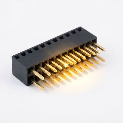 Conector Fêmea de Encaixe Dupla Fila Elevada de 15mm com Perna Longa de Passo 2.54mm