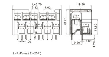 Conector de bloco terminal de barreira de duas fileiras 2*10P DIP produzido por linhas de trabalho automáticas