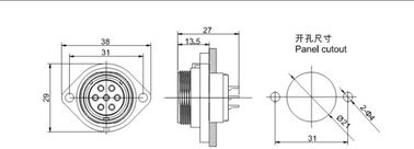 IP68 Conector de conector de cabo de soldagem resistente à água GM2113 com flange 5 - 10 AWG