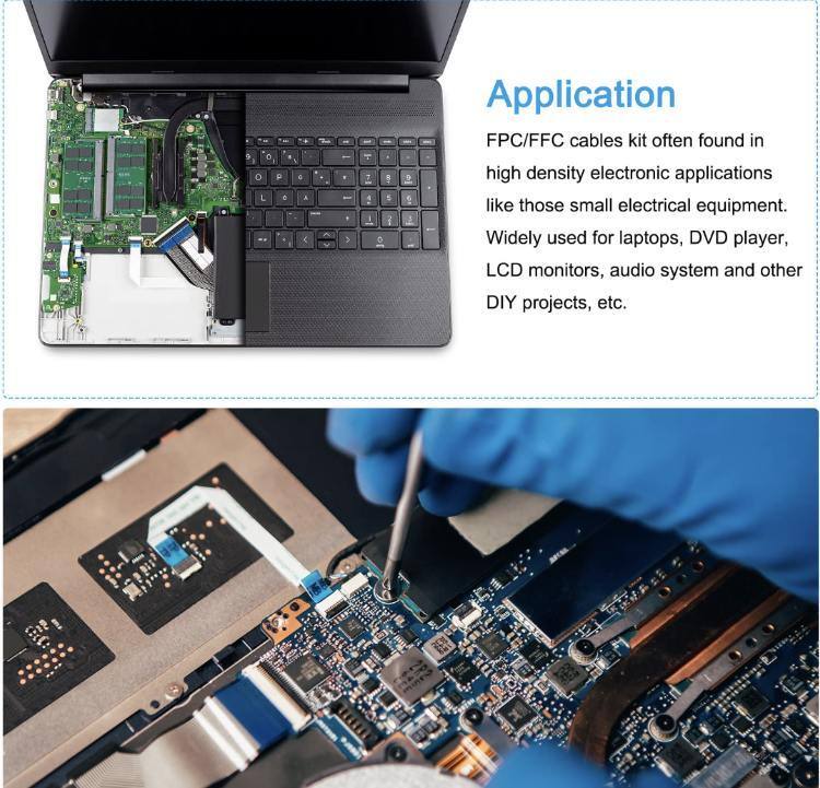 Equipamento de cabos FFC duráveis com elevada flexibilidade e precisão de passo adequado para dispositivos eletrónicos complexos