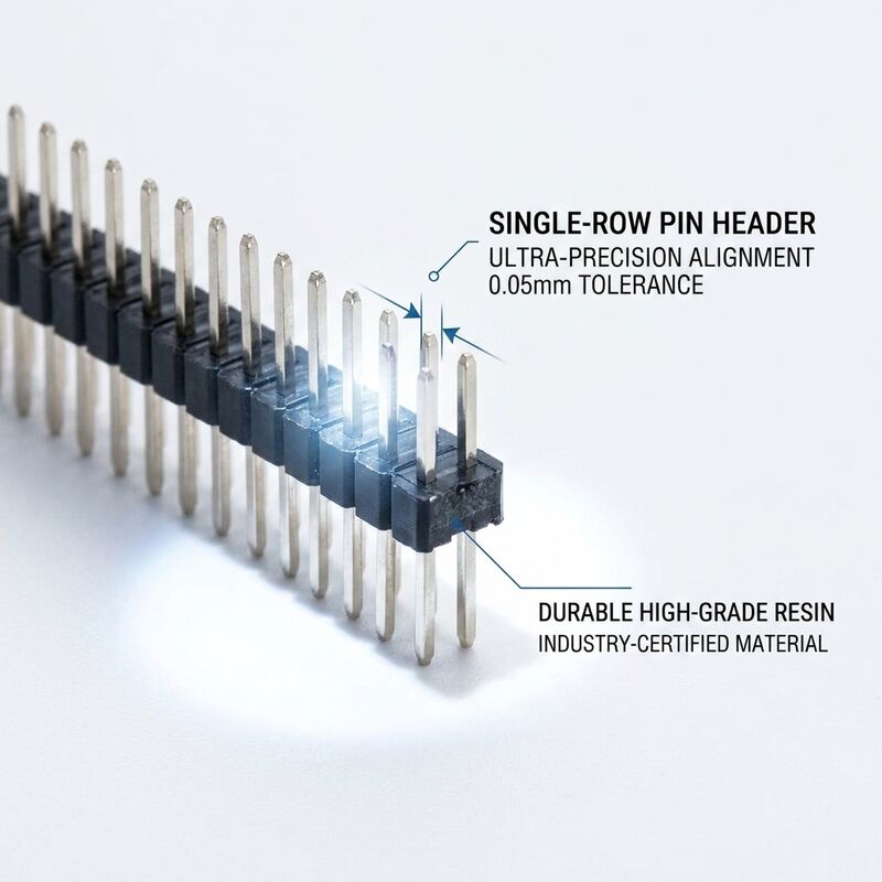 Conector de Pino Macho de Linha Única para Montagem em Superfície 2,54mm de Passo Placa de Circuito Impresso Montagem em Superfície