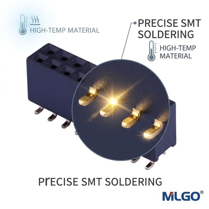 Conector Fêmea de Pino Redondo Usinado de 2.54mm 40 Pinos Ouro Sobre Níquel Usinado de Precisão