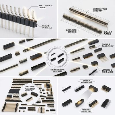 Ângulo direito linha única conector de cabeçalho de pin masculino 2.54mm Pitch 90 graus PCB através de buraco
