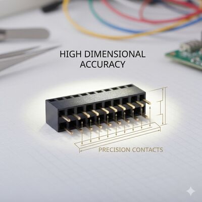 Conector de Cabeçalho Fêmea SMD de Ângulo Reto com Perfil Baixo e Passo de 1.27MM, Design de PCB Ultrafino com Flash Dourado de Linha Dupla