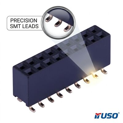 Conector de cabeçalho fêmea de fileira dupla com passo ultra-fino de 1.0MM, flash dourado, PA6T, 04P-80P, soquete de PCB de alta densidade